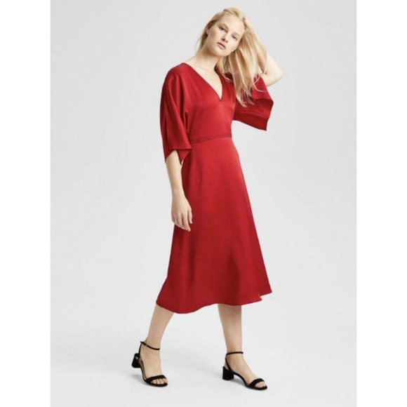 Theory Dresses & Skirts - Theory Red Kensington Evening Midi Dress NWT $525